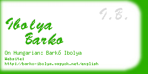 ibolya barko business card